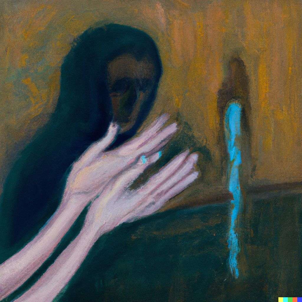 a representation of anxiety, finger painting